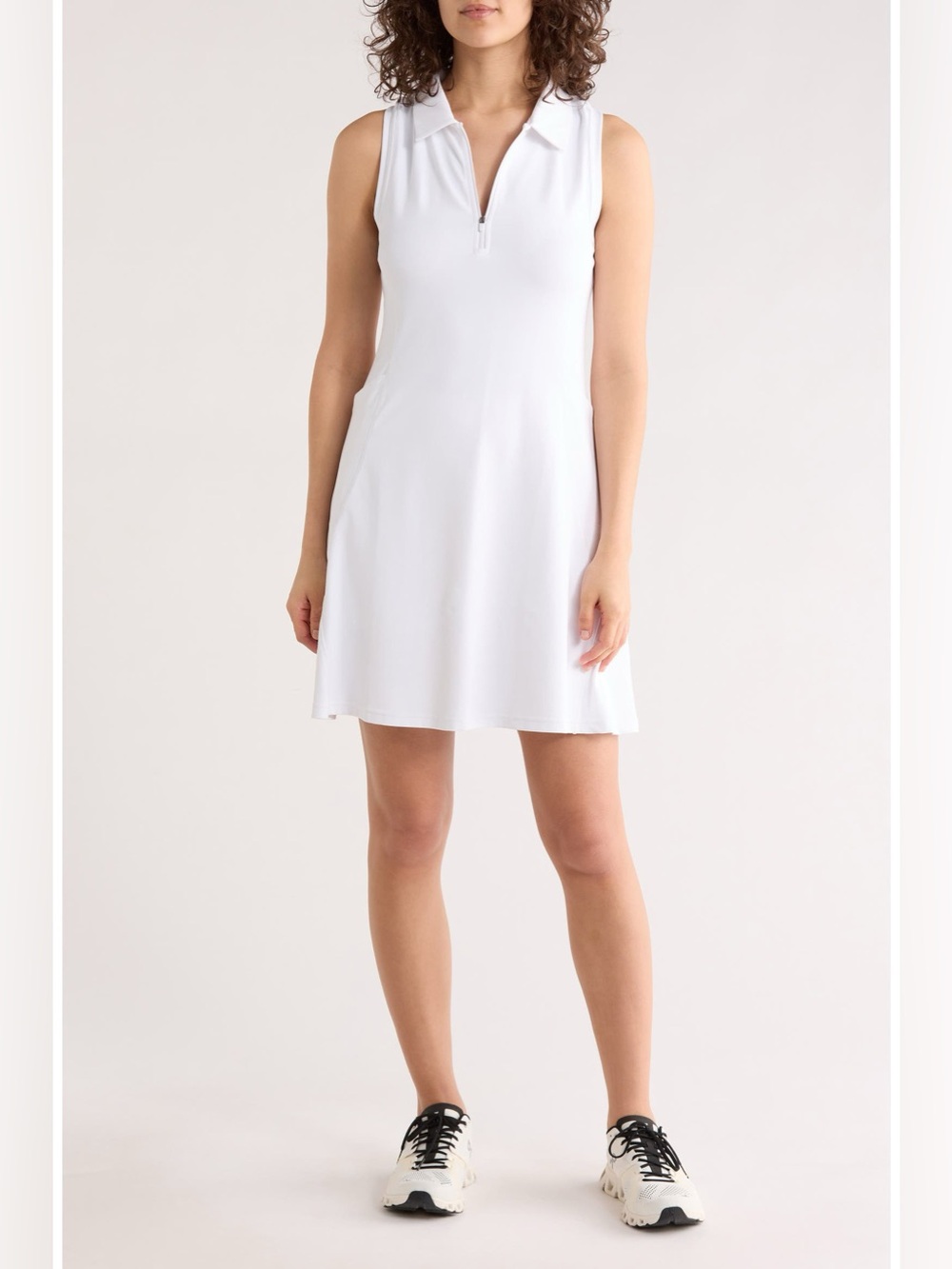 Zella Replay Sleeveless Polo Dress & Shorts Set Size Medium White